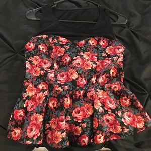 Flower Peplum Top